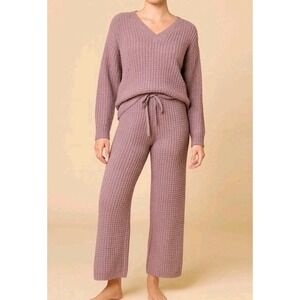Softies 2pc Set XL $160.00 Lounge New Waffle Marshmallow V neck  Pj Driftwood